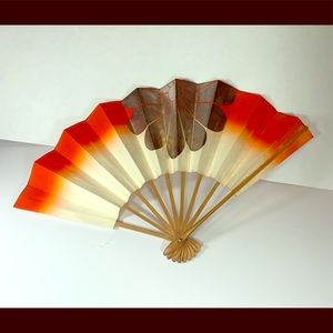 Hippie Retro Mod Painted Fold-out Fan